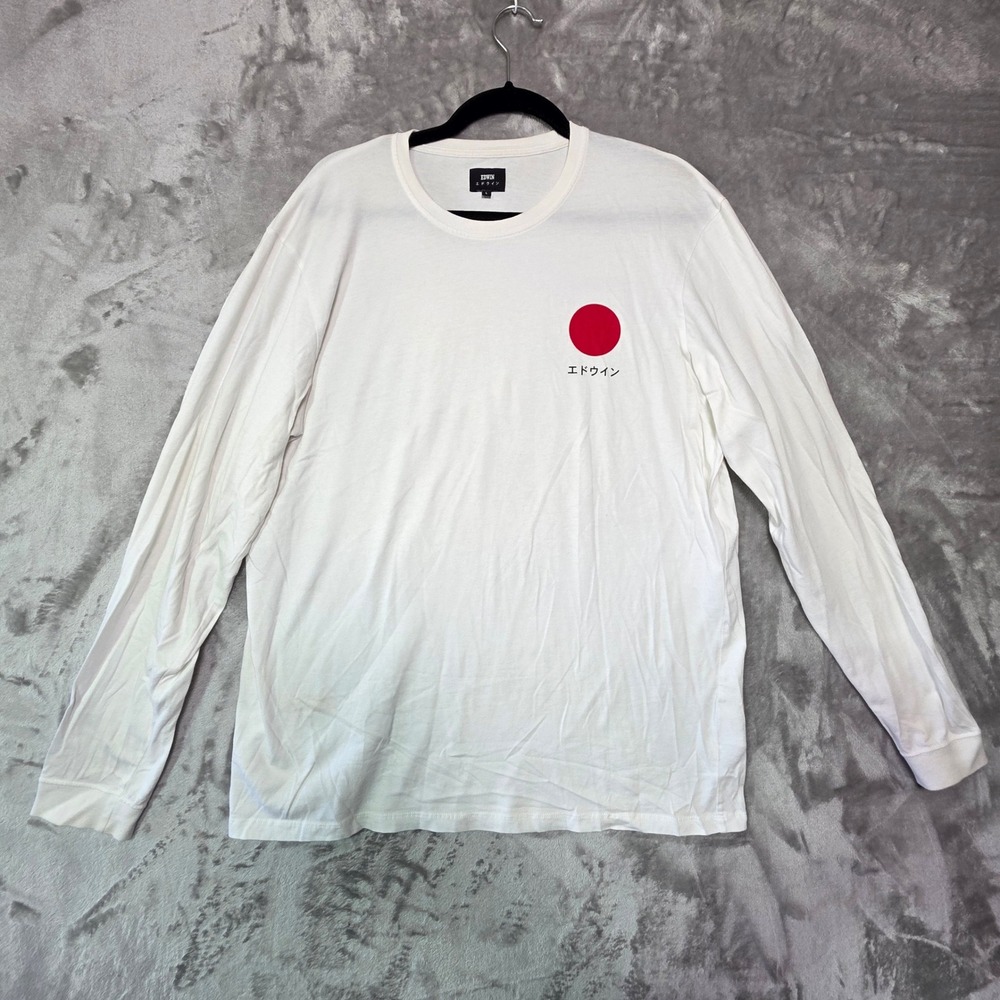 Edwin Japanese Sun Long Sleeve T-Shirt White Mens Large 1026678.02.67.03